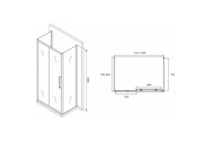 Душевой уголок Abber Schwarzer Diamant 120х80 хром стекло матовое - 2