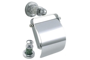 Держатель для туалетной бумаги Boheme Murano хром с зеленым