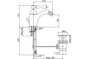 Смеситель Cezares Margot MARGOT-BSM1-02-M для биде - 3