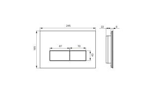 Клавиша смыва, универсальная, чёрный мрамор - 2