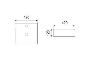 Раковина накладная Weltwasser WW ELBACH 2177 42 белый (10000003862) - 2