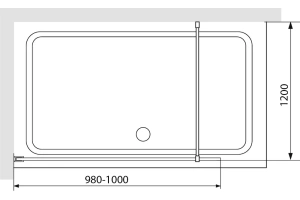 Душевая перегородка RGW Walk In WA-012B 100х200 профиль черный стекло прозрачное - 3