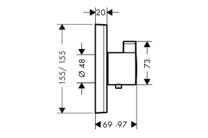 Смеситель для душа Hansgrohe ShowerSelect HighFlow с термостатом черный матовый - 2