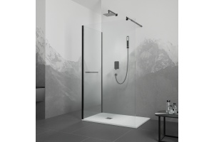 Душевой уголок Rgw Walk in 120х90 чёрный стекло прозрачное