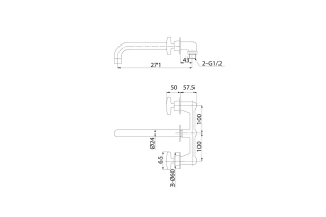 Смеситель для ванны с длинным изливом - 3