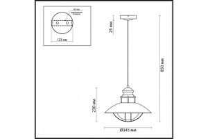 Уличный подвесной светильник Odeon Light Nature Dante 4164/1 - 3