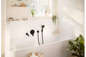 Смеситель для ванны с душем Hansgrohe Rebris S черный матовый - 3