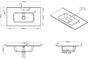 Мебельная раковина Belbagno 70х39 белый (BB700/390ETL) - 2