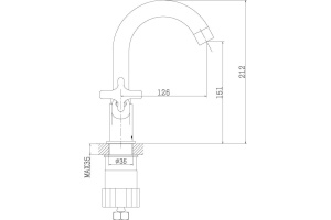 Смеситель для раковины Rossinka  хром (RS39-62U) - 2