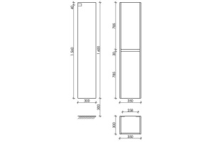 Шкаф-пенал Sancos Smart 35 белый, глянцевый (PSM35W) - 3