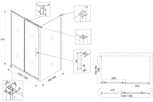 Душевой уголок Veconi Rovigo RV-072 140x80 профиль хром (RV072-14080-01-C4) - 3