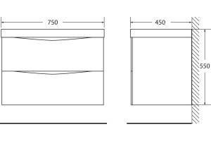 Тумба под раковину Belbagno Marino 75 белый матовый - 3