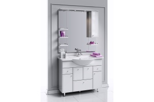 Тумба для комплекта Aqwella Барселона Люкс 105 с бельевой корзиной - 3