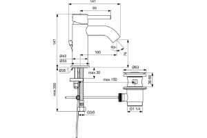 Смеситель для раковины Ideal Standard Ceraline черный матовый - хром - 2
