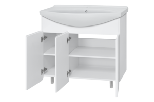 Тумба под раковину Misty Чегет 85 белая глянцевая - 2