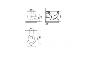 Унитаз биде Creavit Free FE320-00SM00E-0000 подвесной Черный матовый без сиденья - 3