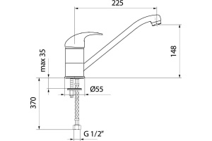 Смеситель Webert Sax SX920102015 для кухонной мойки, хром - 2