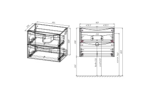 Тумба под раковину Vincea Mia Slim 90 серая - 3