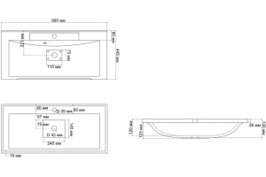 Мебельная раковина Stella Polar Комфорт 100 белый - 3