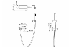 Смеситель для душа Boheme Stick черный с золотом - 2