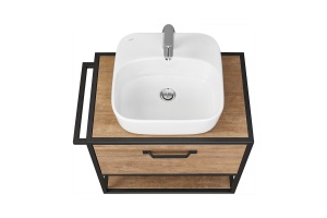 Тумба с раковиной Одри 42 Aquaton Лофт Фабрик 65 темное дерево - 2