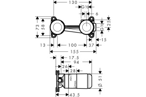 Скрытая часть Hansgrohe 13622180 - 3