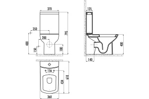 Чаша для унитаза-компакта Creavit Lara LR310 белая - 3