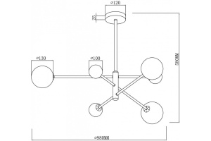 Люстра на штанге Freya Sphirity FR5376CL-06B - 2