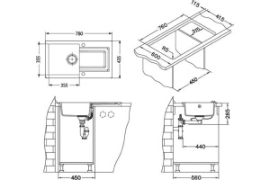 Мойка кухонная Alveus Falcon Granital 30 beige - 3