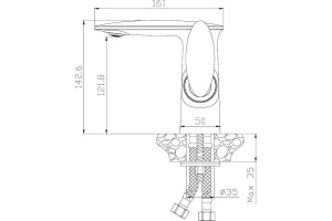 Смеситель Rossinka RS30-11W для раковины, с донным клапаном - 3