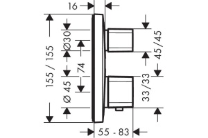 Термостат Hansgrohe Ecostat E 15708000 для ванны с душем - 3