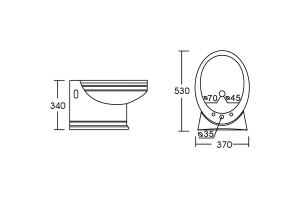 Биде подвесное Ceramalux Classic белый (2031) - 3
