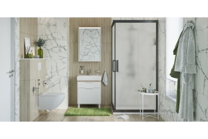 Душевой уголок STWORKI Дублин DE019SC110110200 110x110 см профиль черный матовый, стекло матовое - 3