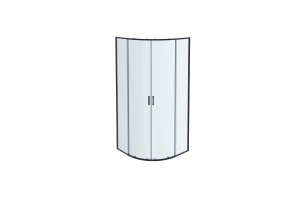 AQ ARI RO 10020BL Душевой уголок 1/4 круга, двери раздвижные 1000x1000x2000, профиль черный, стекло прозрачное
