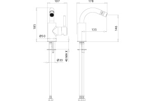 Смеситель для биде Migliore Fortis 30459 черный - 2
