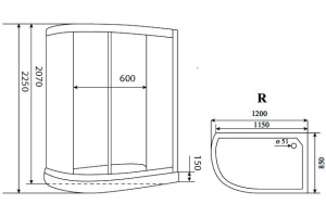 Душевая кабина Timo Lux 120x85 см (T-7702 R) - 2