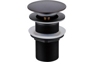 Донный клапан для раковины Boheme 612-B/2 с переливом, чёрный