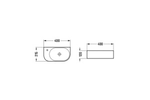 Подвесная раковина Vincea 40х22 белая левая - 3