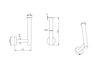 Бумагодержатель для запасного рулона AQUATEK ВЕГА AQ4007MB, матовый черный - 2