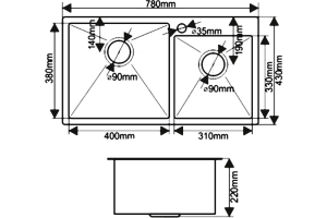 Мойка кухонная Melana S7843H сатин - 3