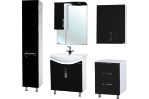 Мебель для ванной Bellezza Лагуна 65 прямая черная - 2