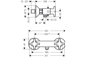 Смеситель для душа Hansgrohe Logis хром (71260000) - 2