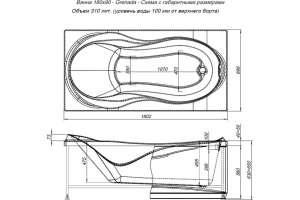 Акриловая ванна Aquanet Grenada 179.9x86.9 см (00203973) - 3