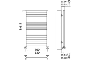 Водяной полотенцесушитель Terminus Тоскана П14 500x815 Хром - 3