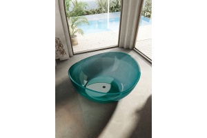 Ванна из полиэфирной смолы Abber Kristall 150х150 бирюзовая без гидромассажа - 2