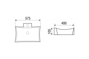 Раковина накладная Weltwasser WW ELBACH 1012 57.5 белый (10000003855) - 2