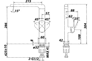 Смеситель BelBagno Ferrano FER LAM CRM для кухонной мойки - 2