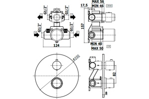 Термостат Paffoni Light LIQ018BO с ВНУТРЕННЕЙ ЧАСТЬЮ, для душа, белый - 2