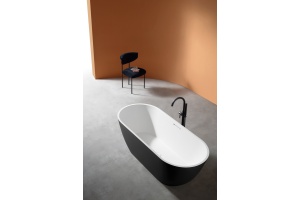 Ванна из искусственного камня ABBER Frankfurt AM9941BW черно-белая матовая - 3