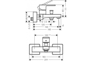 Смеситель для ванны с душем Hansgrohe Vernis Shape хром - 2